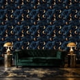 thumbnail image 3 of Peel and Stick Wallpaper Golden Crescent Moons Sparkling Stars Deep Blue Sky Wall Mural 17.7in x 9.8ft Self Adhesive Removable Wall Paper Renter Friendly Wallpaper for Nursery Bedroom Cabinets, 3 of 8