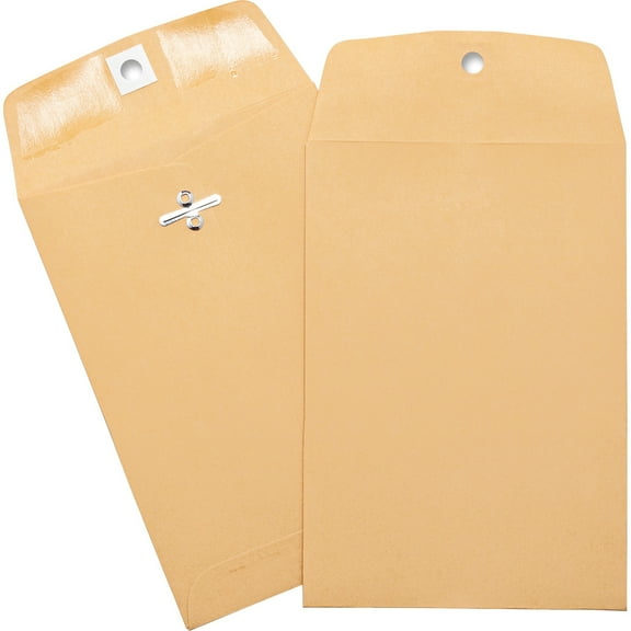 Business Source Heavy-duty Clasp Envelopes - Clasp - #35 - 5" Width x 7 1/2" Length - 28 lb - Clasp - Kraft - 100 / Box - Brown Kraft | Bundle of 5