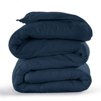 Lux Decor Collection Queen Down Alternative Comforter, Plush Microfiber Fill, All Season (Navy Blue)
