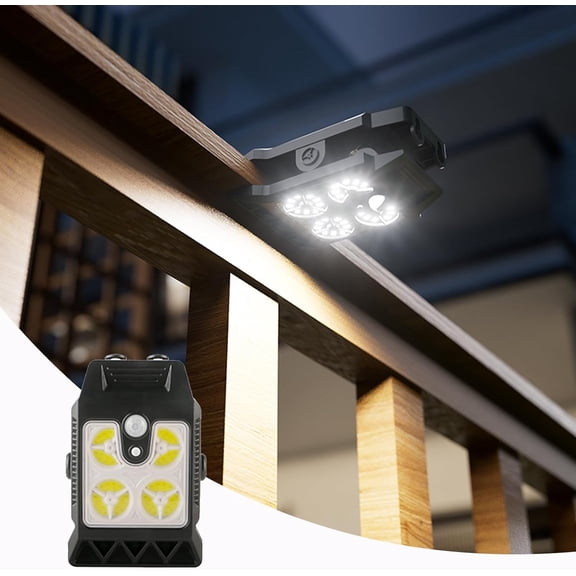 Clip on Solar Lights Outdoor, 30 LEDs Motion Sensor Solar Clip Lights, 3 Modes IP65 Waterproof Small Solar Fence Lights, LED Security Light for Yard Patio Fence Deck Gutter