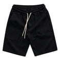 thumbnail image 2 of RongHuan Mens Athletic Shorts Elastic Waist Cotton Shorts Casual Drawstring Jogger Short Solid Color Sweat Shorts, 2 of 6