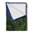 thumbnail image 2 of Ocean Soft Flannel Fleece Throw Blanket, Tropical Untouched Island Getaway Nature Coast Colorful View Picture, Cozy Plush for Indoor and Outdoor Use, 50" x 60", Navy Blue White, by Ambesonne, 2 of 5