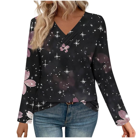 Women's Tee Shirts Long Sleeve Tshirts Shirts for Women Vintage Pullover Oversized Tee Shirts for Women Plus My Items My Order