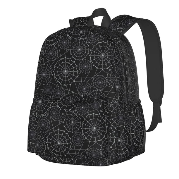Disketp Spider Web Black Mochila Escolar de Gran Capacidad y Peso Ligero, Mochila de Viaje Ideal para Escuela, Trabajo y Uso Diario, Cómoda y con Estilo