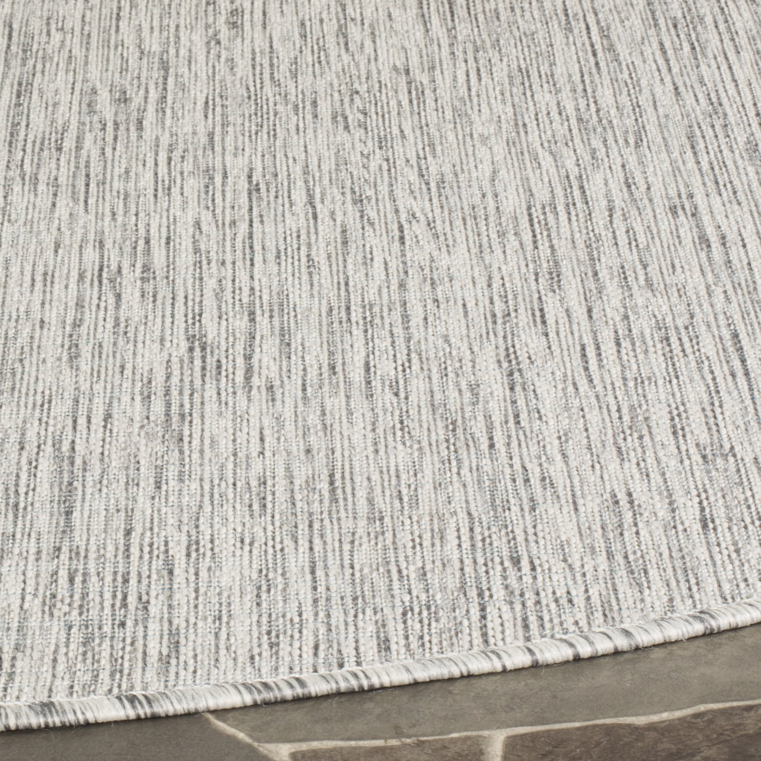 SAFAVIEH Courtyard Samson Solid Indoor/Outdoor Area Rug, 6'7" x 6'7" Round, Grey/Turquoise