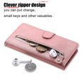 thumbnail image 3 of Wallet Case For Google Pixel 4a 4g,premium Pu Leather Magnetic Closure Card Slots Kickstand Zipper Pocket Soft Tpu Flip Cover - Pink, 3 of 5