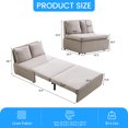thumbnail image 2 of Puremind Canapé-Lit Escamotable Format Simple, Canapé-Lit Convertible en Lin, Causeuse Canapé Escamotable pour Petit Espace/appartement/bureau, Beige, 2 of 7