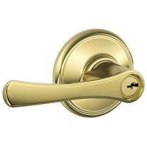 Schlage F51-Vla Avila Single Cylinder Keyed Entry Door Lever Set - Brass