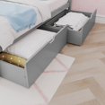 thumbnail image 5 of Max & Lily Full Size Bed Frame with Storage Drawers, Solid Wood Platform Bed for Kids, Grey, 5 of 8