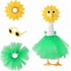 thumbnail image 2 of Uuiauoio Festival Party Porch Costume，Porch Goose Sunflower Outfit, Porch Goose Outfit Include Sunflower Headpiece Sunglasses Green Tutu Skirt for Garden Yard Decor, 2 of 3