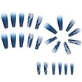 thumbnail image 3 of Uñas postizas cuadradas largas con diseños, 24 Uds., postizas cuadradas, 3 of 5