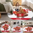thumbnail image 6 of Happy Canada Day Round Living Room Rugs 7 ft, Red Maple Leaf Flag Beaver Animal Washable Area Rug with Non-Slip Sturdy Edge Binding Round Carpet for Kitchen Office Bedroom, 6 of 9