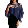 thumbnail image 3 of jiaxiM Sheer Shawl Women Chiffon Capelet Batwing Sleeves Elegant Evening Wedding Shawl Wrap Sheer Mesh Asymmetric Hem Formal Cover Up, 3 of 5