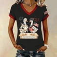 thumbnail image 2 of MEICHEN Women's 250th Anniversary V Neck Graphic Tee Casual Soft Print T Shirt Blouse Short Sleeve Summer Top, 2 of 6