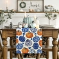 thumbnail image 5 of Sm:)e Pumpkins Maple Leaf Blue and White Porcelain Fall Table Runner, Seasonal Kitchen Dining Table Decoration for Home Party Decor 13x72 Inch, 5 of 7