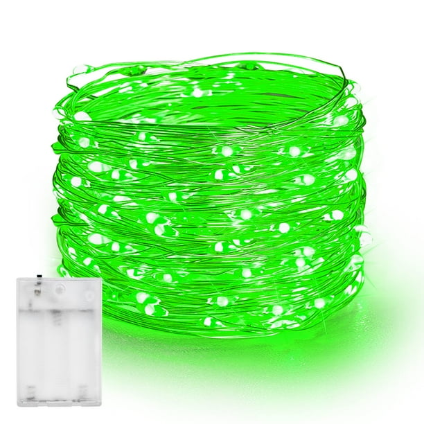 Fairy Lights Dazzle Bright, 20 m, 60 LED, funciona con pilas, color verde