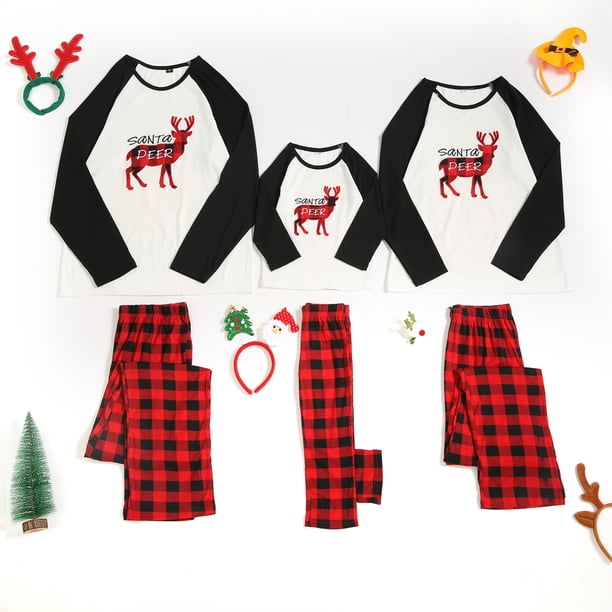 Worallymy Christmas Family Pijamas Deer Print Pijamas Niños Adultos Pijamas a juego Conjuntos de pijamas Worallymy JD735815705