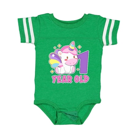 

Inktastic 1 Year Old with Cute Unicorn Birthday Gift Baby Girl Bodysuit