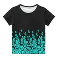 thumbnail image 4 of NAISIBABY Summer Girls Short Sleeve Printed T-Shirt, Kids Round Neck Casual Daily Versatile Tops Sky Blue 5-6T, 4 of 4