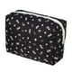 thumbnail image 1 of 1 Pc Bolsa Cosmética Floral Portátil para Mujeres para Vacaciones y Viajes de Negocios Negra de Poliéster, 1 of 3