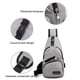 thumbnail image 4 of Mochila Pecho Cruzada Impermeable Multiuso con Puerto de Carga USB y Orificio para Auriculares, Correa Ajustable, Bolso Pecho de Gran Capacidad para Viajes Senderismo Oficina, Negro., 4 of 6