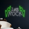 thumbnail image 2 of Handmadetneonsign Let's Rock Led Sign, Rock N Roll Neon Light, Rock Neon Sign, Music Led Lights, 2 of 5
