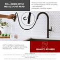 thumbnail image 4 of Stylish 17 ¼" Ht Single Handle Matte Black Pull Down Kitchen Faucet K-141N, 4 of 11