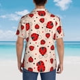 thumbnail image 3 of Lsque Red Ladybug pattern Hawaiian Shirt for Men, Unisex Summer Beach Casual Short Sleeve Button Down Shirts-X-Large, 3 of 9