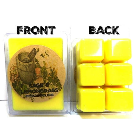 Lemongrass Sage - Sage and Lemongrass - 3.2 Ounce Pack of Soy Wax Tarts - Scent Brick, Wickless Candle
