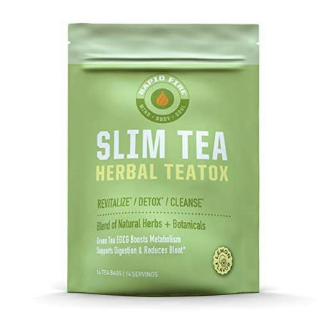 Rapid Fire SlimTea Herbal Teatox, Blend of Natural Herbs and Botanicals for Weight Loss, 14 Count, 6 Pack