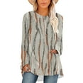 thumbnail image 1 of CLOOCL Women Plus Size Blouse Plain Vintage Pattern Print Fall Long Sleeve Casual Tops, 1 of 6