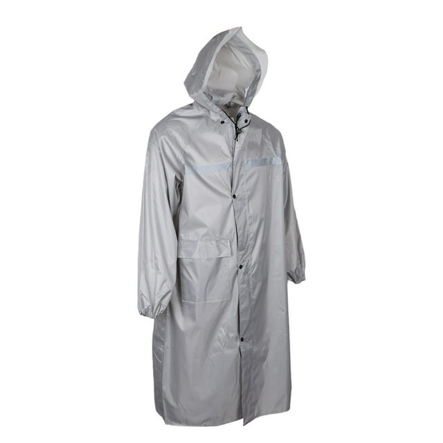 Chubasquero impermeable shamjiam con capucha gris M