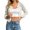 White, variant on Womens Slim Fit Solid Floral Print Long Sleeve Baseball Cardigan With Collarless Design Gentle Fawn Sweater, Size S