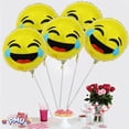 thumbnail image 3 of PMU Emoji LOL Smiley Face Balloon 9 Inch Pre-Inflated with Stick and Fringe Ribbons Funny Balloons Party Birthday Decorations (LOL Tears of Joy), 3 of 6