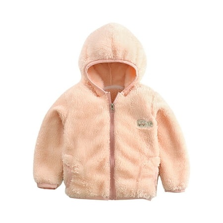 

Juebong Kids Winter Coat Toddler Fleece Jacket Warm Cotton Baby Winter Outwear Kids Hooded Outerwear Thicken Warm Jackets For Boys Girls Gifts for 3-4 Years Pink