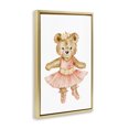 thumbnail image 2 of Stupell Industries Eclectic Floral Ballerina Teddy Bear Gold Floating Frame Canvas Art, 17 x 25, by Amy Hall, 2 of 8