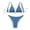 Blue, variant on Women's Bathing Suit Two Piece Floral Print Bikini Set Spaghetti Strap Halter High Cut Thongs Beach Quick Dry Swimsuits (M, Green)