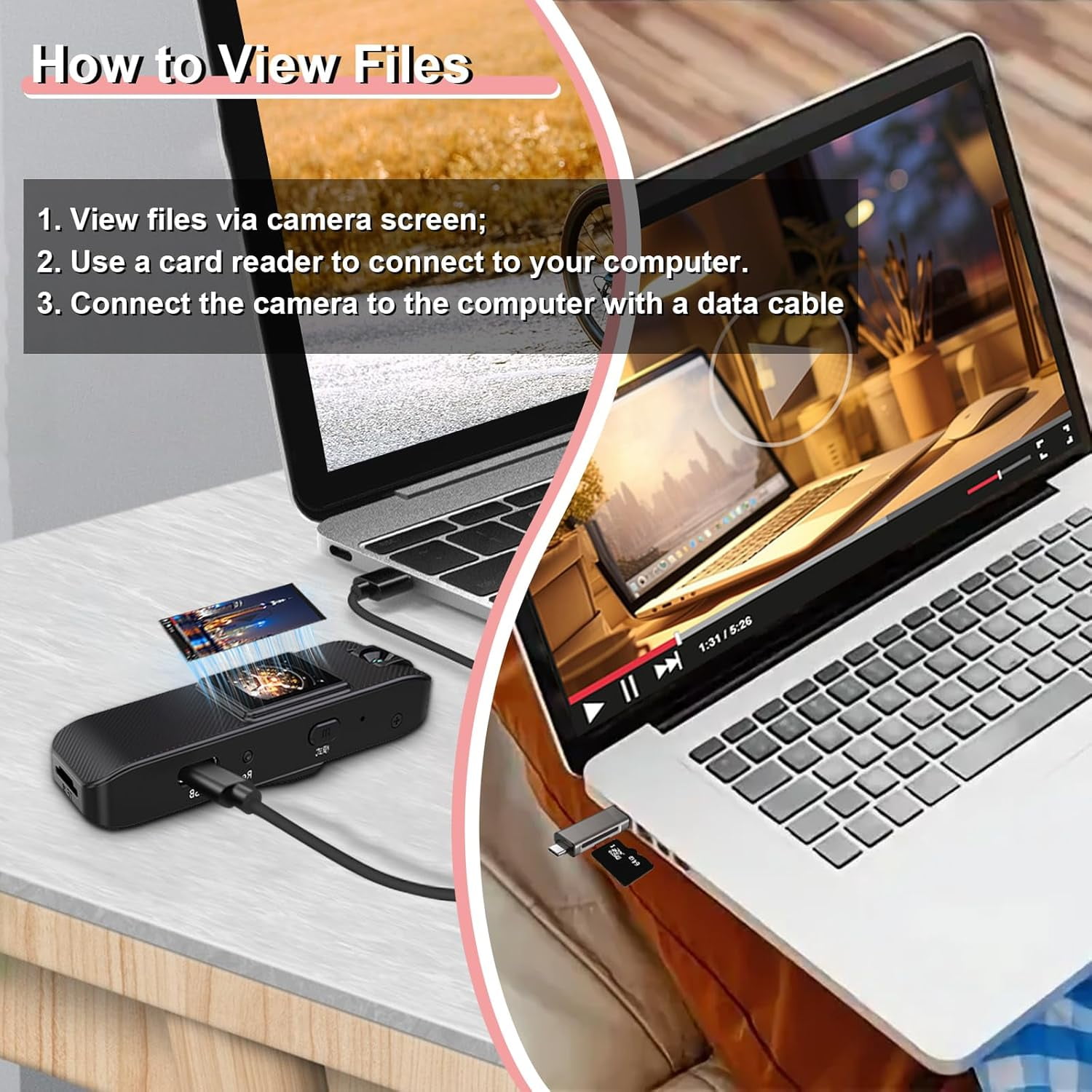 MUSICOZY Mini Body Camera HD 1080P Portable Video Recorder, Small Security Camera with 1.3 Inch Night Vision, 180° Rotatable Lens, Wearable Body Camera for Police Enforcement