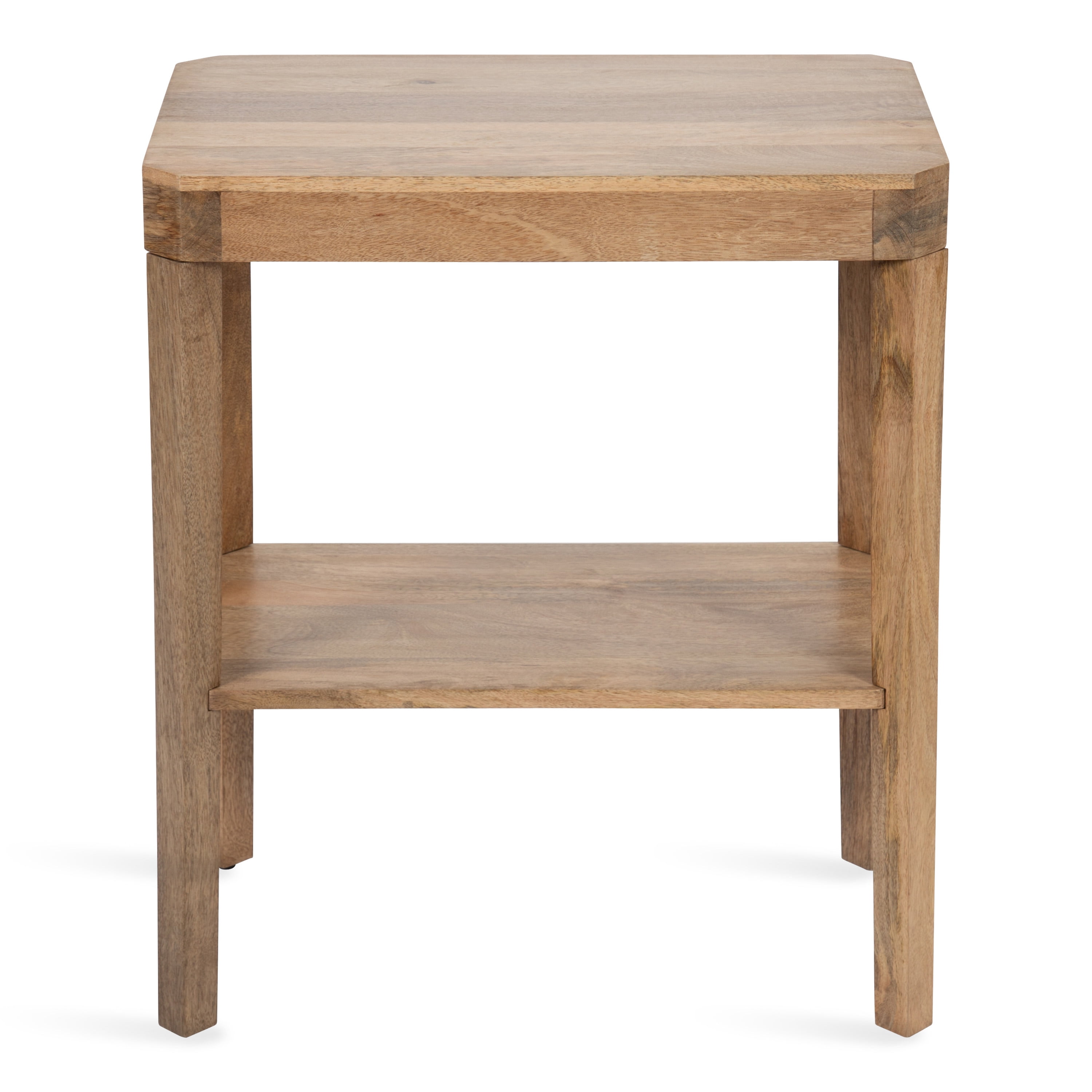 Kate and Laurel Talcott Mid-Century Rectangle Wood Side Table, 22 x 14 x 26, Natural Wood, Decorative Transitional Two Tier End Table for Use as a Bedroom Nightstand or Living Room Accent