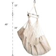 thumbnail image 6 of Hammock Chair Hanging Rope Swing - Max 500 Lbs - 2 Cushions Included - Steel Spreader Bar with Anti-Slip Rings - for Any Indoor or Outdoor Spaces (Beige), 6 of 9