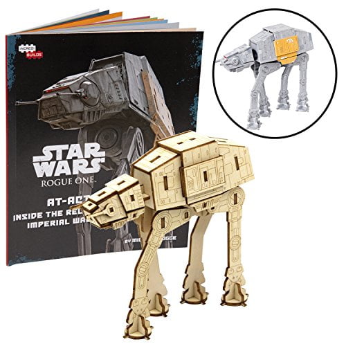 Star Wars Rogue One At Act Book 3d Wood Model Kit Build Paint Collect Your Own Wooden Model Great Kids Adults 12 4 75 Walmart Com Walmart Com