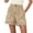 Khaki, variant on Summer Women High Waisted Casual Denim Shorts Denim Shorts Wide Leg Shorts with Pockets