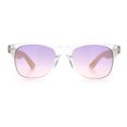 thumbnail image 4 of Hipster Bamboo Wood Arm Rectangle Clear Horn Rim Plastic Sunglasses Clear - Purple Pink, 4 of 8