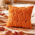 thumbnail image 6 of Halloween Pumpkin Shaped Throw Cover 18x18 Inches Soft Plush Pillow Cases for Chair Sofa Bedroom Living Room Home Decor A, 6 of 8