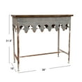 thumbnail image 2 of Creative Co-Op Zinc-Finished Metal and Wood Scalloped Edge Sofa Table, Silver, 2 of 10