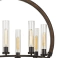 thumbnail image 4 of 8 Bulb Chandelier with Arched Wooden and Metal Frame, Brown and Bronze- Saltoro Sherpi, 4 of 5