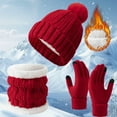 thumbnail image 1 of Women's Winter Warm Gloves Hat And Neck Set With Thick Velvet For Cold And Cycling, 1 of 6
