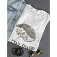 thumbnail image 3 of Porcupine Sketch Style Graphic "Stay Sharp" Quote Women White T-Shirt, Female Small, 3 of 4