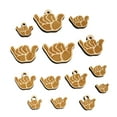 thumbnail image 1 of Shaka Hang Loose Surfer Sign Wood Mini Charms Shapes DIY Craft Jewelry - No Hole - 18mm (17pcs), 1 of 7