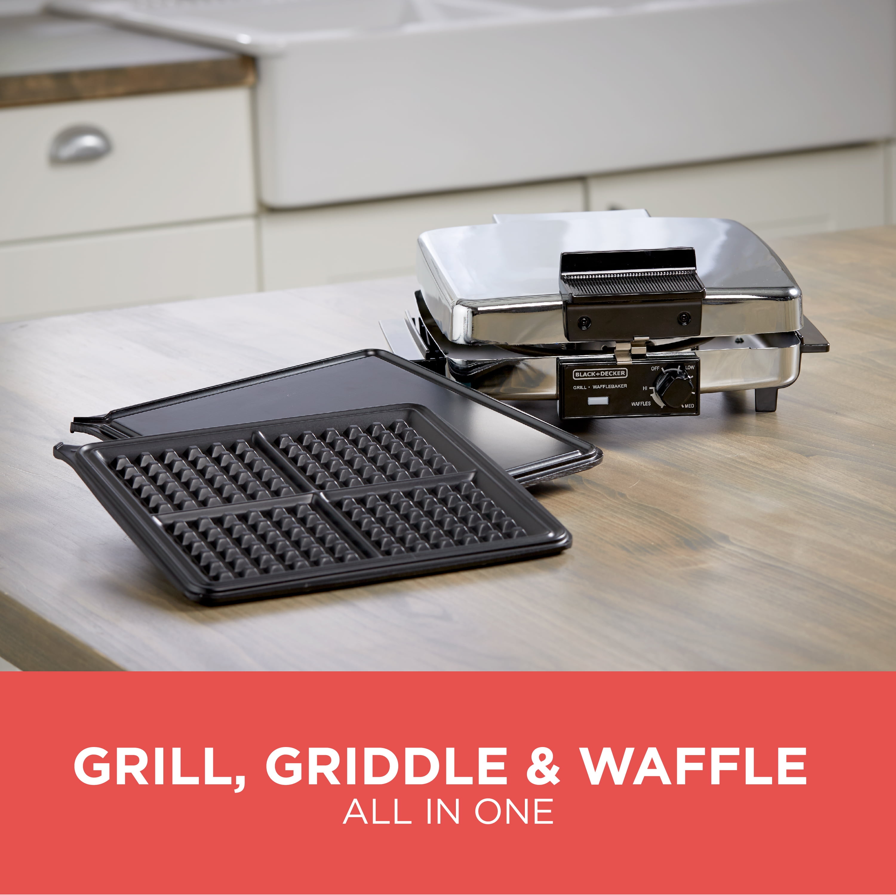 Black and Decker 3-in-1 MultiFunction Nonstick Electric Waffle